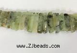 CTD3725 Top drilled 8*20mm - 10*50mm sticks green rutilated quartz  beads