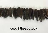 CTD3726 Top drilled 8*20mm - 10*50mm sticks smoky quartz beads
