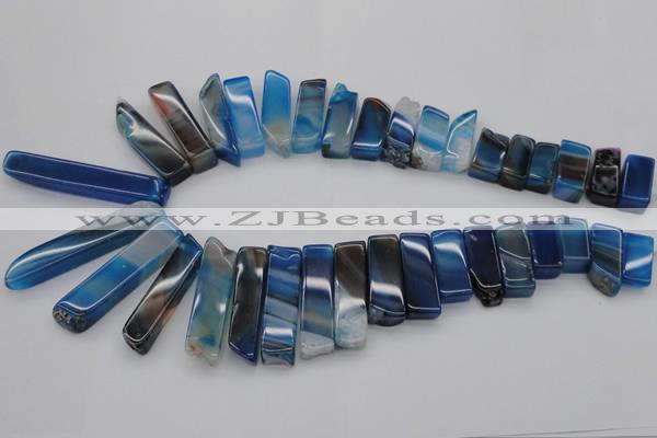 CTD373 Top drilled 10*20mm - 12*55mm wand purple agate beads