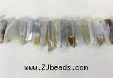 CTD3730 Top drilled 8*20mm - 10*50mm sticks blue chalcedony beads