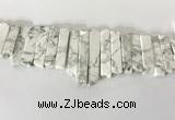 CTD3734 Top drilled 8*20mm - 10*50mm sticks white howlite beads