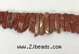 CTD3737 Top drilled 8*20mm - 10*50mm sticks red jasper beads