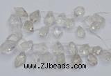 CTD3750 Top drilled 15*20mm - 25*30mm faceted nuggets white crystal beads