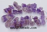 CTD3751 Top drilled 15*20mm - 25*30mm faceted nuggets amethyst beads