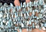 CTD3757 15.5 inches 4*8mm - 8*18mm sticks larimar gemstone beads