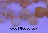 CTD3852 Top drilled 12*13mm - 13*15mm freeform citrine beads