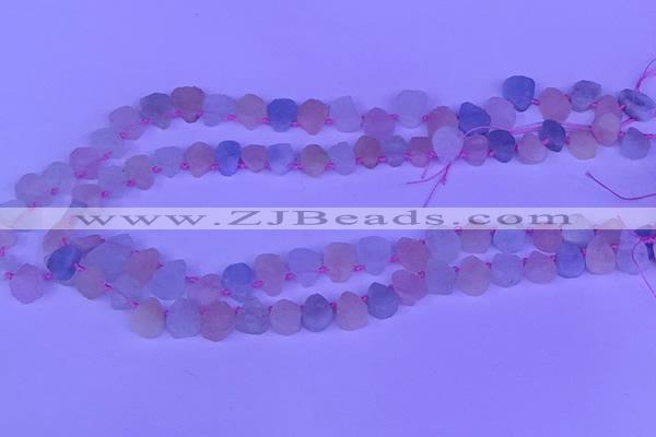 CTD3853 Top drilled 8*10mm - 10*12mm freeform morganite beads