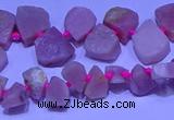 CTD3857 Top drilled 8*10mm - 10*12mm freeform pink opal beads