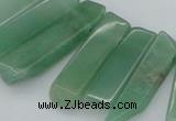 CTD386 Top drilled 10*20mm - 12*50mm wand green aventurine beads