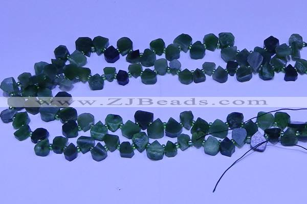 CTD3860 Top drilled 8*8mm - 10*12mm freeform Canadian jade beads