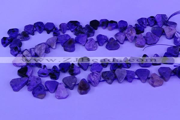 CTD3871 Top drilled 8*8mm - 12*13mm freeform charoite beads