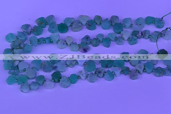 CTD3874 Top drilled 8*10mm - 12*14mm freeform Australia chrysoprase beads