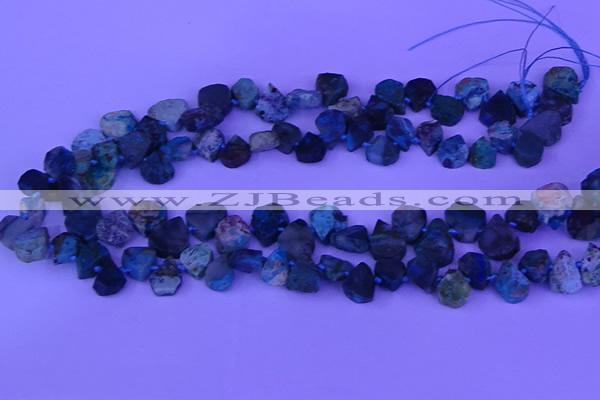CTD3876 Top drilled 8*10mm - 12*14mm freeform chrysocolla beads
