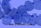 CTD3880 Top drilled 8*10mm - 10*12mm freeform aquamarine beads