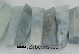 CTD394 Top drilled 8*18mm - 10*50mm wand aquamarine beads