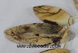 CTD40 Top drilled 10*23mm – 15*40mm marquise picture jasper beads