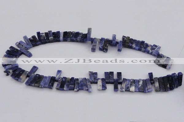 CTD401 Top drilled 4*15mm - 6*20mm sticks sodalite gemstone beads