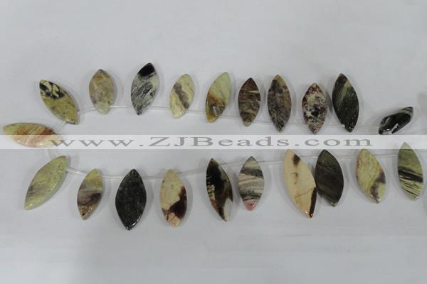CTD41 Top drilled 10*23mm – 15*40mm marquise jasper beads