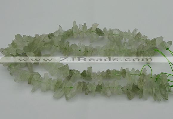 CTD411 Top drilled 6*15mm - 8*25mm nuggets green quartz beads
