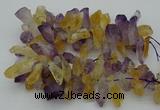 CTD420 Top drilled 12*25mm - 18*40mm nuggets amethyst & citrine beads