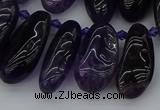 CTD448 Top drilled 10*20mm - 15*30mm freeform amethyst beads