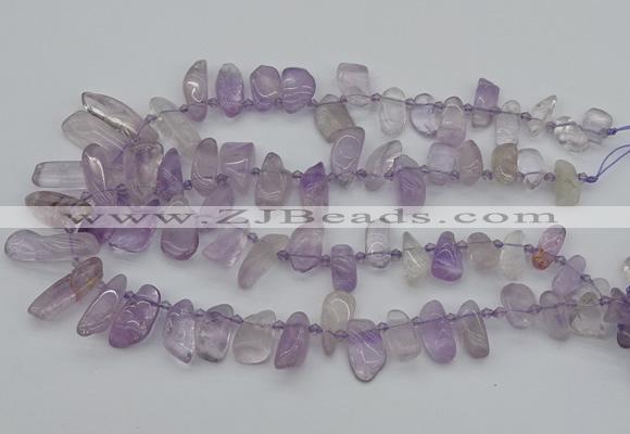 CTD478 Top drilled 10*15mm - 15*35mm freeform amethyst beads