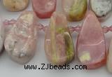CTD486 Top drilled 10*22mm - 15*45mm freeform pink opal beads