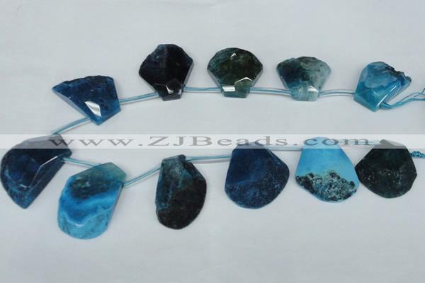 CTD509 Top drilled 25*30mm - 35*40mm freeform agate beads