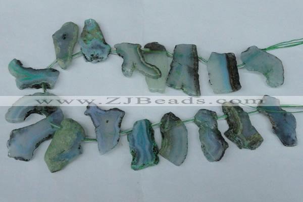 CTD515 Top drilled 15*25mm - 25*35mm freeform agate beads