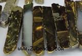 CTD533 Top drilled 10*30mm - 10*65mm wand plated agate beads