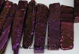 CTD535 Top drilled 10*30mm - 10*65mm wand plated agate beads