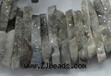 CTD556 Top drilled 6*15mm - 10*40mm wand plated agate beads