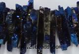 CTD560 Top drilled 6*15mm - 10*40mm wand plated agate beads