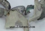 CTD563 Top drilled 10*20mm - 10*40mm freeform plated agate beads