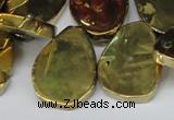 CTD572 Top drilled 20*30mm - 30*45mm freeform plated agate beads