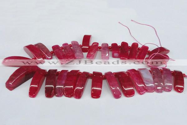 CTD598 Top drilled 10*30mm - 12*45mm wand agate gemstone beads