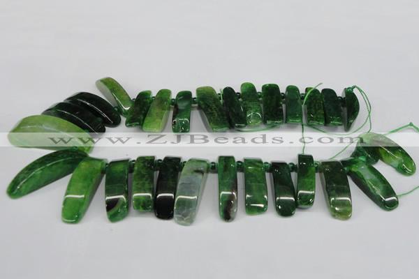 CTD599 Top drilled 10*30mm - 12*45mm wand agate gemstone beads