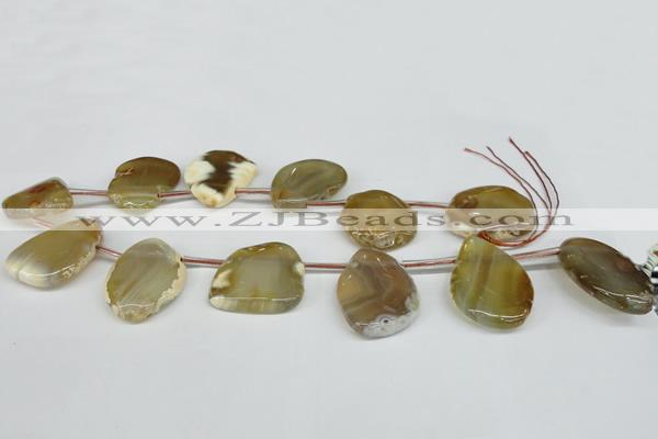 CTD610 Top drilled 25*35mm - 30*40mm freeform agate gemstone beads