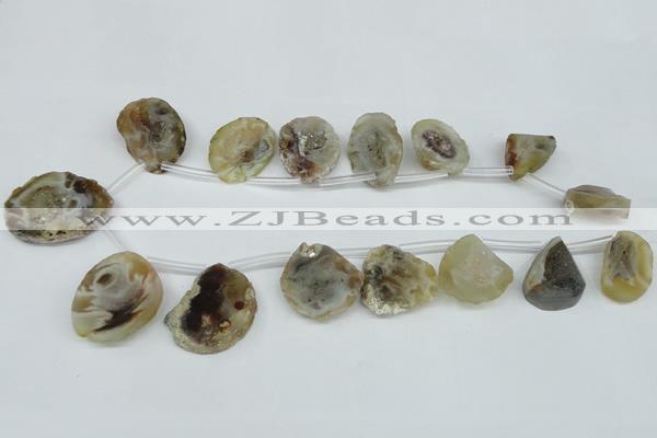 CTD614 Top drilled 15*20mm - 25*35mm freeform agate gemstone beads