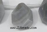 CTD616 Top drilled 22*30mm - 25*35mm faceted freeform grey agate beads