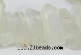 CTD625 Top drilled 10*25mm - 12*35mm faceted nuggets white crystal beads