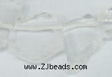 CTD628 Top drilled 15*20mm - 30*40mm freeform white crystal beads