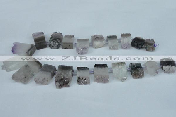CTD631 Top drilled 15*18mm - 16*35mm freeform amethyst beads