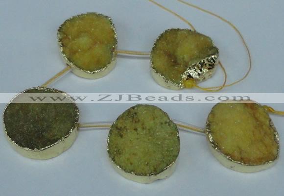 CTD769 30*35mm - 35*45mm freeform agate beads with brass setting