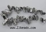 CTD781 Top drilled 8*18mm - 15*35mm nuggets plated quartz beads