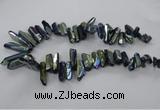 CTD784 Top drilled 8*18mm - 8*35mm nuggets plated quartz beads