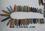 CTD825 Top drilled 10*30mm - 10*60mm marquise plated agate beads