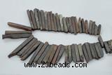 CTD833 15.5 inches 6*30mm - 8*65mm sticks plated agate beads