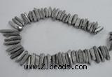 CTD916 Top drilled 6*25mm - 8*40mm wand plated quartz beads