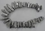 CTD922 Top drilled 15*20mm - 18*38mm wand plated quartz beads